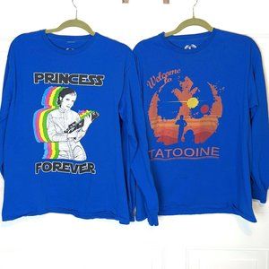 Pair of TeePublic graphic Star Wars Lea long sleeve t-shirts size large unisex